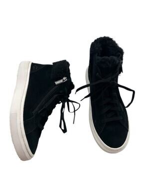 UGG Alameda Mid-Zip Black Suede Hi-top Sneakers Women's Size 5